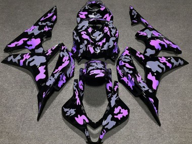 2007-2008 Purple and Gray Camouflage Honda CBR600RR Motorcycle Fairings