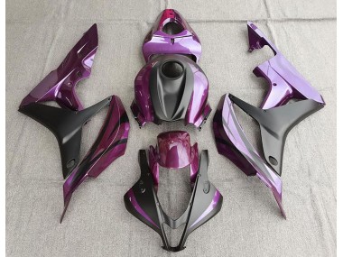 2007-2008 Purple and Matte Black Honda CBR600RR Motorcycle Fairings