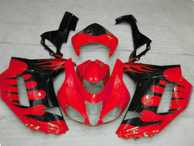 2007-2008 Red Flame Kawasaki ZX6R Motorcycle Fairings 2007-2008 Red Flame Kawasaki ZX6R Motorcycle Fairings
