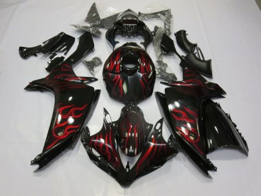 2007-2008 Red Flame Yamaha R1 Motorcycle Fairings
