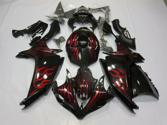 2007-2008 Red Flame Yamaha R1 Motorcycle Fairings 2007-2008 Red Flame Yamaha R1 Motorcycle Fairings