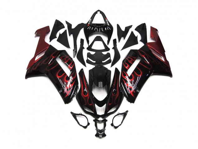 2007-2008 Red Gloss Flame Kawasaki ZX6R Motorcycle Fairings 2007-2008 Red Gloss Flame Kawasaki ZX6R Motorcycle Fairings