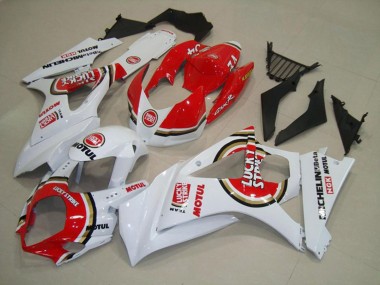 2007-2008 Red Lucky Strike Suzuki GSXR 1000 Motorcycle Fairings