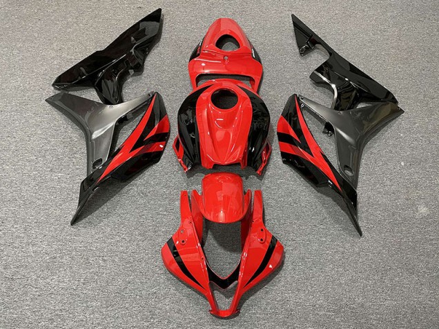2007-2008 Red OEM Style & Grey Honda CBR600RR Motorcycle Fairings 2007-2008 Red OEM Style & Grey Honda CBR600RR Motorcycle Fairings