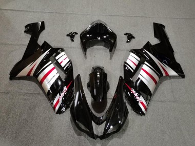 2007-2008 Red Silver and Black Kawasaki ZX6R Motorcycle Fairings