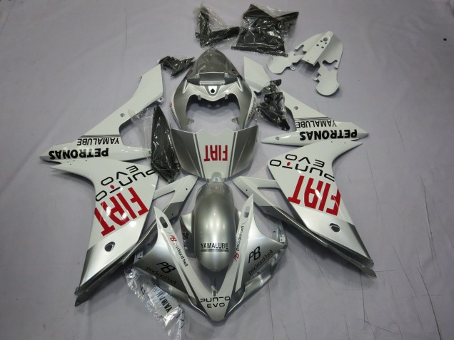 2007-2008 Silver Fiat Yamaha R1 Motorcycle Fairings 2007-2008 Silver Fiat Yamaha R1 Motorcycle Fairings
