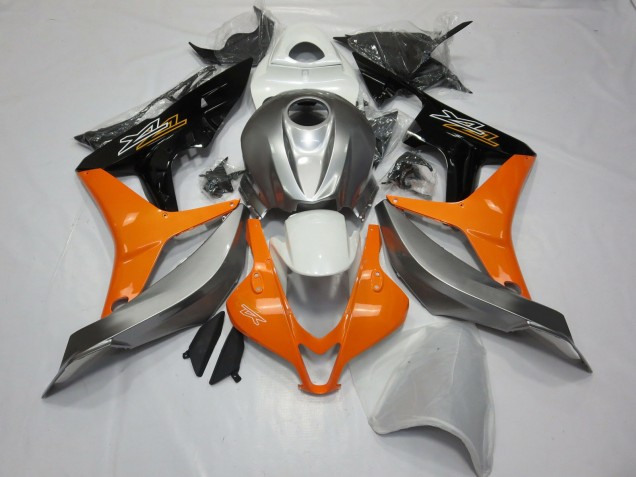 2007-2008 Silver White and Orange Honda CBR600RR Motorcycle Fairings 2007-2008 Silver White and Orange Honda CBR600RR Motorcycle Fairings