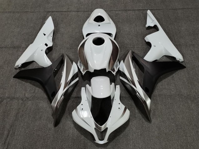 2007-2008 White Graphite and Black Honda CBR600RR Motorcycle Fairings 2007-2008 White Graphite and Black Honda CBR600RR Motorcycle Fairings