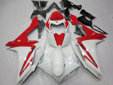 2007-2008 White Red custom Yamaha R1 Motorcycle Fairings