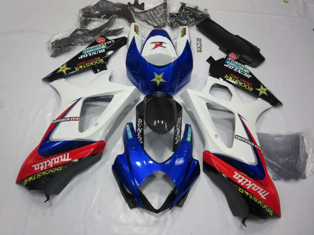 2007-2008 White Rockstar Suzuki GSXR 1000 Motorcycle Fairings 2007-2008 White Rockstar Suzuki GSXR 1000 Motorcycle Fairings