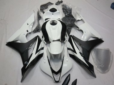 2007-2008 White and Black OEM Style Honda CBR600RR Motorcycle Fairings