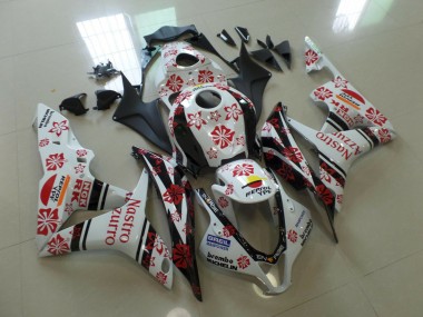 2007-2008 White and Red Nastro Azzurro Honda CBR600RR Motorcycle Fairings