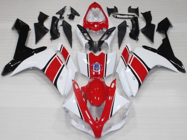 2007-2008 White and Red OEM Style Gloss Yamaha R1 Motorcycle Fairings