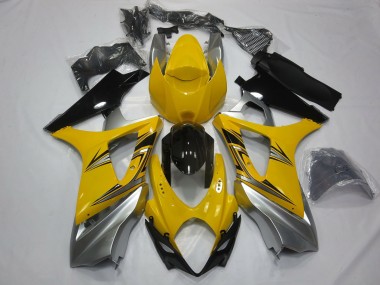 2007-2008 Yellow Silver Suzuki GSXR 1000 Motorcycle Fairings