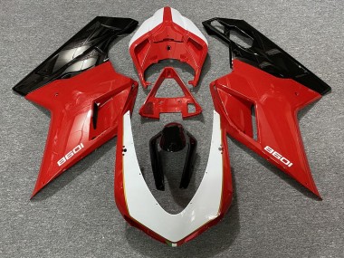 2007-2012 Black Red White Ducati 848 1098 1198 Motorcycle Fairings