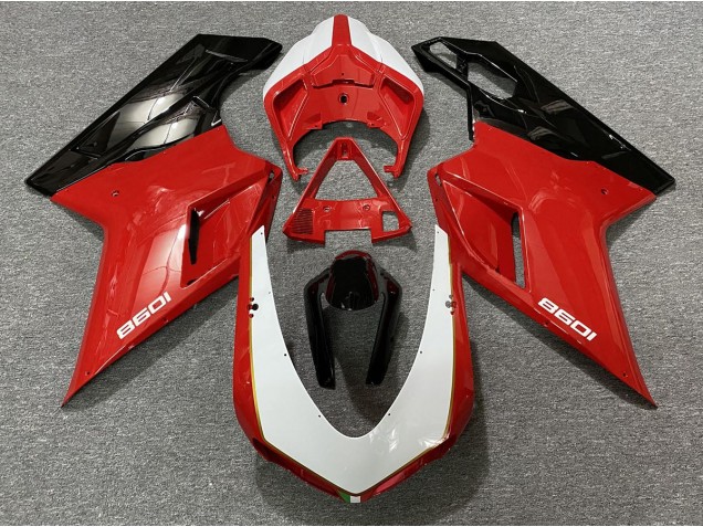 2007-2012 Black Red White Ducati 848 1098 1198 Motorcycle Fairings 2007-2012 Black Red White Ducati 848 1098 1198 Motorcycle Fairings