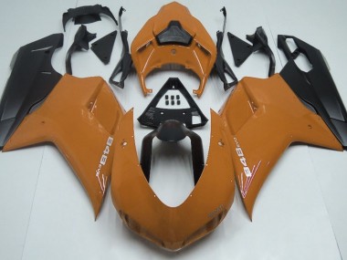 2007-2012 Gloss Orange & Black Ducati 848 1098 1198 Motorcycle Fairings