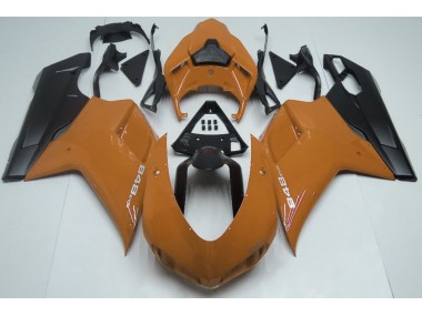 2007-2012 Gloss Orange & Black Ducati 848 1098 1198 Motorcycle Fairings