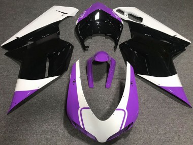 2007-2012 Gloss Purple White and Black Ducati 848 1098 1198 Motorcycle Fairings