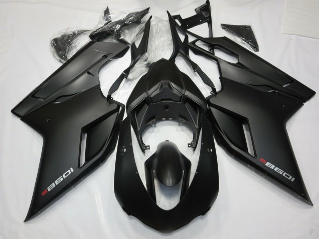 2007-2012 Matte Black with Red Ducati 848 1098 1198 Motorcycle Fairings 2007-2012 Matte Black with Red Ducati 848 1098 1198 Motorcycle Fairings
