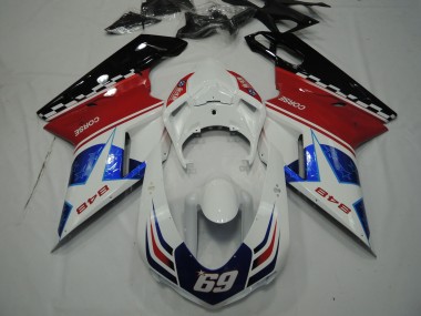 2007-2012 Star Blue Ducati 848 1098 1198 Motorcycle Fairings