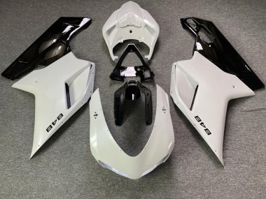 2007-2012 White Pearl and Black Ducati 848 1098 1198 Motorcycle Fairings