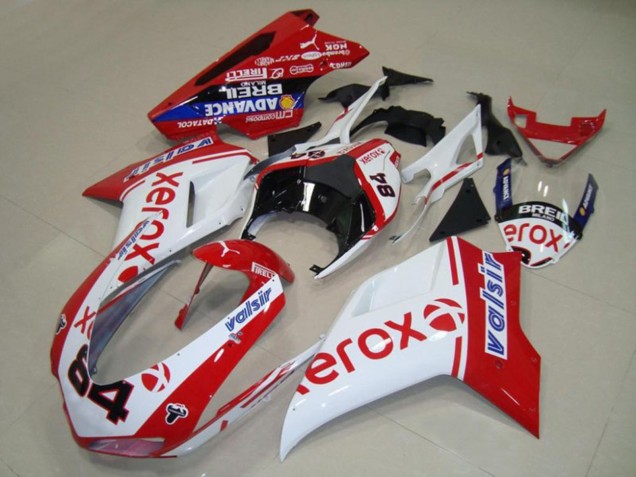 2007-2012 White Xerox Ducati 848 1098 1198 Motorcycle Fairings 2007-2012 White Xerox Ducati 848 1098 1198 Motorcycle Fairings