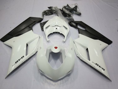 2007-2012 White and Black 848 Ducati 848 1098 1198 Motorcycle Fairings