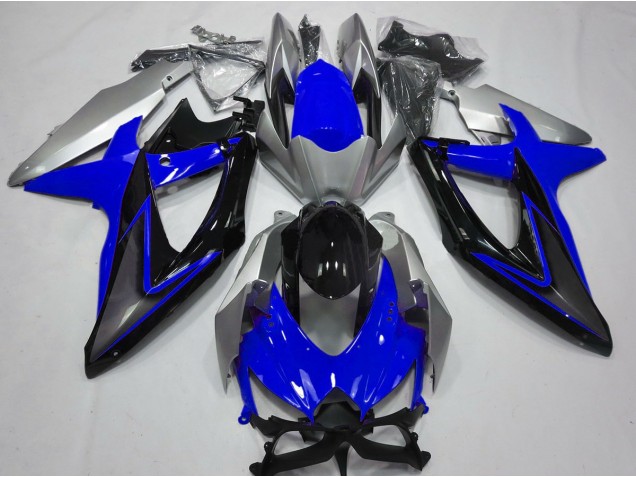 2008-2010 Blue and Silver Suzuki GSXR 600-750 Motorcycle Fairings 2008-2010 Blue and Silver Suzuki GSXR 600-750 Motorcycle Fairings