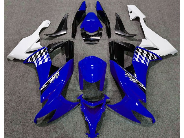 2008-2010 Gloss Blue and White Kawasaki ZX10R Motorcycle Fairings 2008-2010 Gloss Blue and White Kawasaki ZX10R Motorcycle Fairings