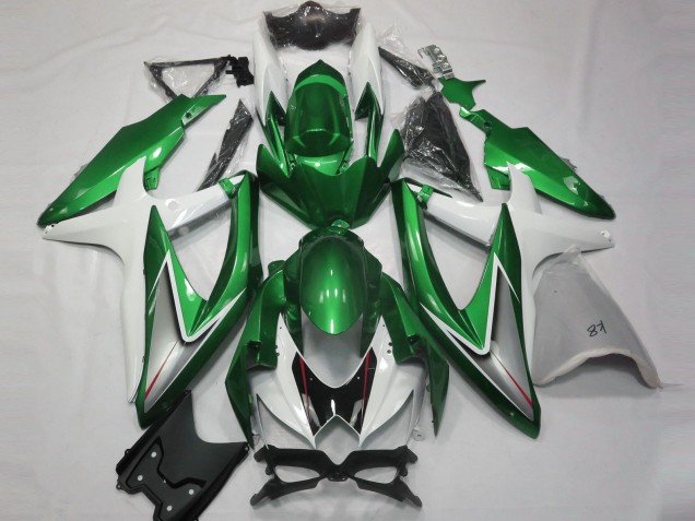 2008-2010 Gloss Green and White Suzuki GSXR 600-750 Motorcycle Fairings 2008-2010 Gloss Green and White Suzuki GSXR 600-750 Motorcycle Fairings