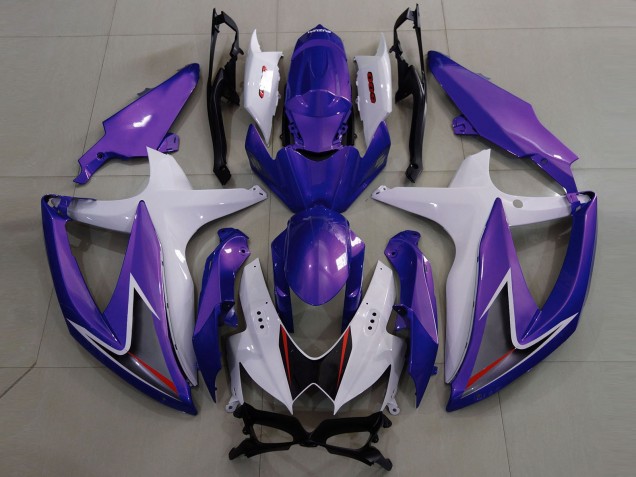 2008-2010 Gloss Purple & White Suzuki GSXR 600-750 Motorcycle Fairings 2008-2010 Gloss Purple & White Suzuki GSXR 600-750 Motorcycle Fairings