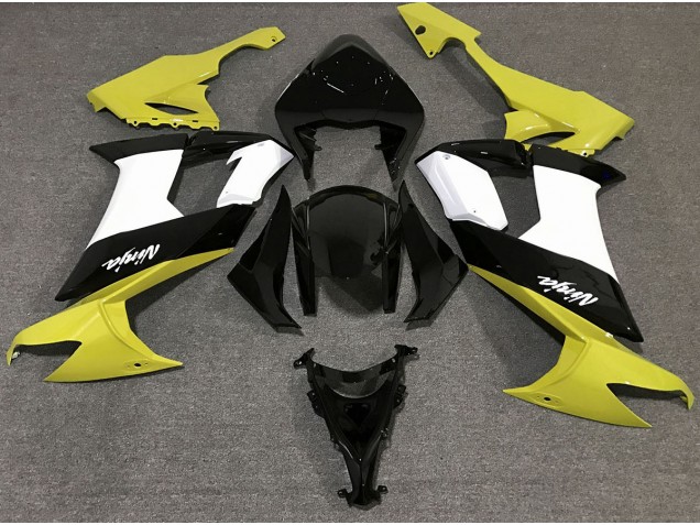 2008-2010 Gloss Yellow Black and White Kawasaki ZX10R Motorcycle Fairings 2008-2010 Gloss Yellow Black and White Kawasaki ZX10R Motorcycle Fairings