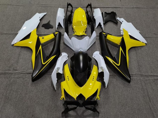 2008-2010 Gloss Yellow and White Suzuki GSXR 600-750 Motorcycle Fairings 2008-2010 Gloss Yellow and White Suzuki GSXR 600-750 Motorcycle Fairings