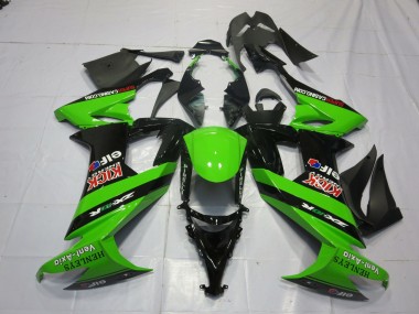 2008-2010 Green and Black Kawasaki ZX10R Motorcycle Fairings