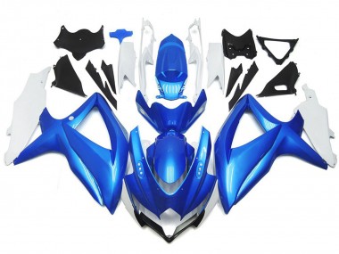 2008-2010 Light Blue and White Custom Style Suzuki GSXR 600-750 Motorcycle Fairings