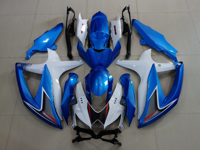 2008-2010 Metallic Blue & White Suzuki GSXR 600-750 Motorcycle Fairings 2008-2010 Metallic Blue & White Suzuki GSXR 600-750 Motorcycle Fairings