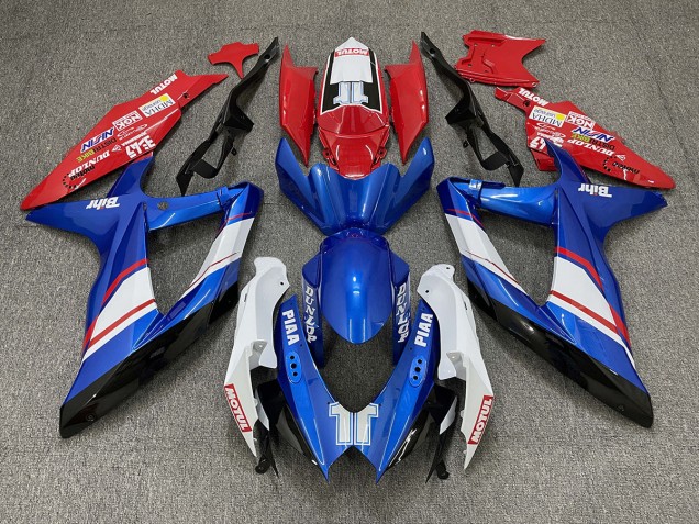 2008-2010 Red Blue and White Gloss Custom Style Suzuki GSXR 600-750 Motorcycle Fairings 2008-2010 Red Blue and White Gloss Custom Style Suzuki GSXR 600-750 Motorcycle Fairings