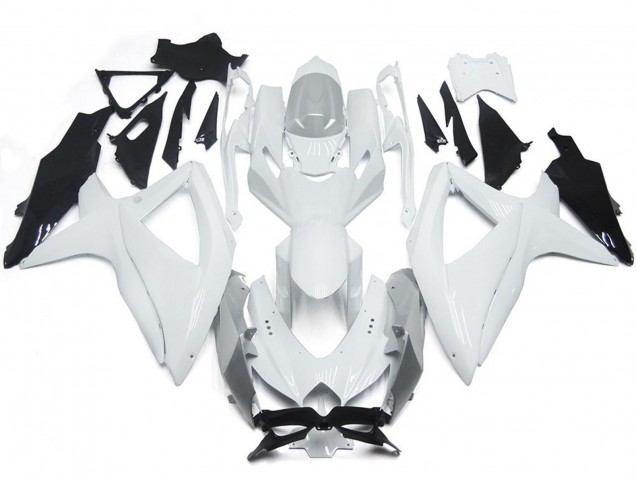 2008-2010 Shining Gloss White With Silver Suzuki GSXR 600-750 Motorcycle Fairings 2008-2010 Shining Gloss White With Silver Suzuki GSXR 600-750 Motorcycle Fairings