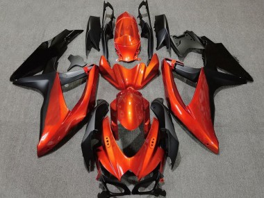 2008-2010 Vibrant Orange in Black Suzuki GSXR 600-750 Motorcycle Fairings