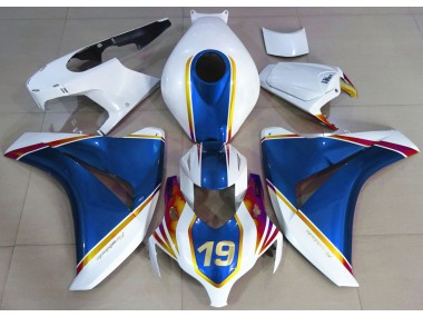 2008-2011 Gloss Blue and White Honda CBR1000RR Motorcycle Fairings