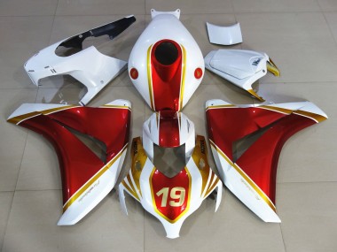 2008-2011 Red and White 19 Honda CBR1000RR Motorcycle Fairings