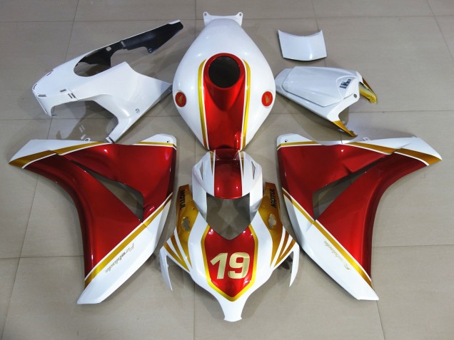 2008-2011 Red and White 19 Honda CBR1000RR Motorcycle Fairings 2008-2011 Red and White 19 Honda CBR1000RR Motorcycle Fairings