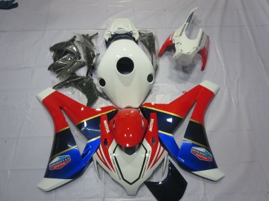 2008-2011 White Blue and Red Honda CBR1000RR Motorcycle Fairings