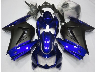 2008-2013 Blue and Matte Black Kawasaki Ninja 250 Motorcycle Fairings