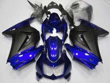 2008-2013 Blue and Matte Black Kawasaki Ninja 250 Motorcycle Fairings