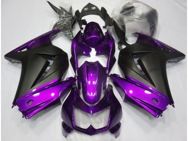 2008-2013 Purple and Matte Black Kawasaki Ninja 250 Motorcycle Fairings