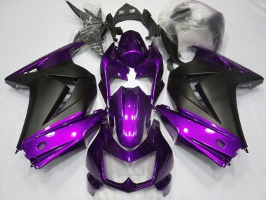 2008-2013 Purple and Matte Black Kawasaki Ninja 250 Motorcycle Fairings