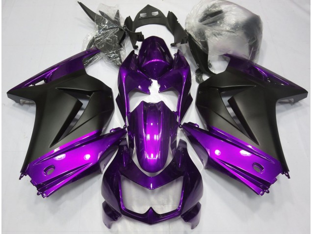 2008-2013 Purple and Matte Black Kawasaki Ninja 250 Motorcycle Fairings