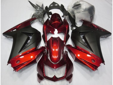 2008-2013 Red and Matte Black Kawasaki Ninja 250 Motorcycle Fairings